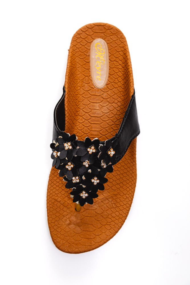 Chinelo-Rasteira-Feminino-Flores-Strass-Meyre-384-Preto