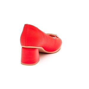 Sapato Piccadilly Maxi Peep Toe Feminino Adriana 715018 Laranja