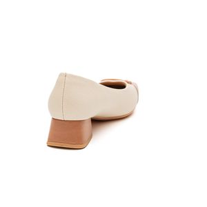 Sapato Piccadilly Salto Baixo Feminino Tati 160072 Off-White
