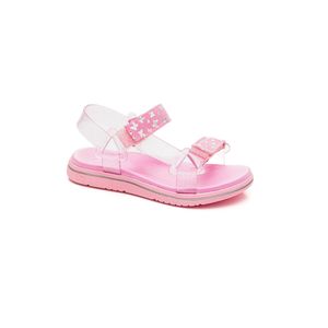 Sandália World Colors Infantil Menina Velcro Borboletas 290.001-2950 Rosa