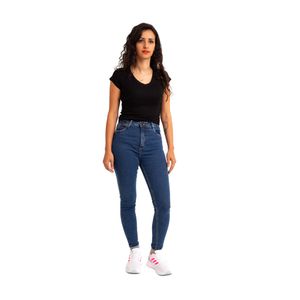 Calça Jeans Teezz Skinny Feminina Cós Alto Te21266 Azul