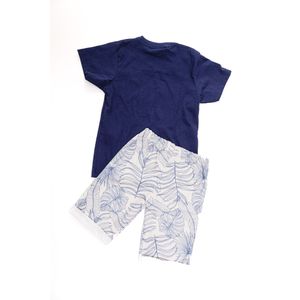 Conjunto Fiotty Infantil Menino Camiseta E Bermuda Tropical 2562 Marinho