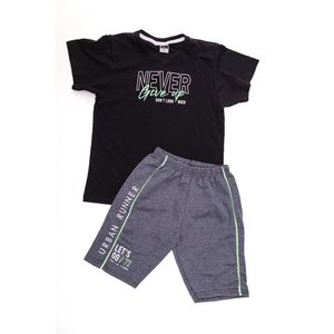 Conjunto Ftk Brand  Juvenil Menino Camiseta E Bermuda Urban 2548 Preto