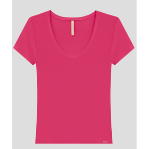 Blusa Lunender Manga Curta Feminina Viscose Com Elastano 00236 Pink