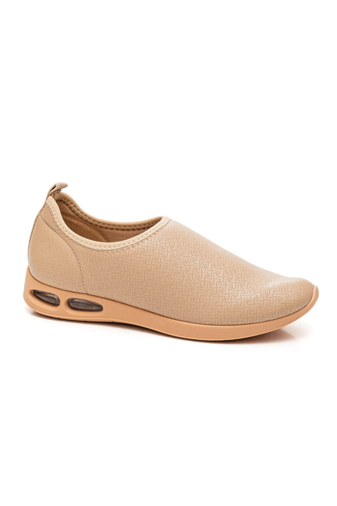 Tênis Piccadilly Slip On Feminino Softstep 979038 Bege