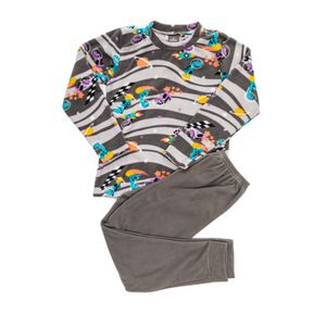 Pijama Lussan Infantil Menino Espaço Dino 9301 Cinza