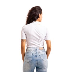Blusa Lzt Yurian Feminina Decote Vazado Manga Curta 8052 Branco