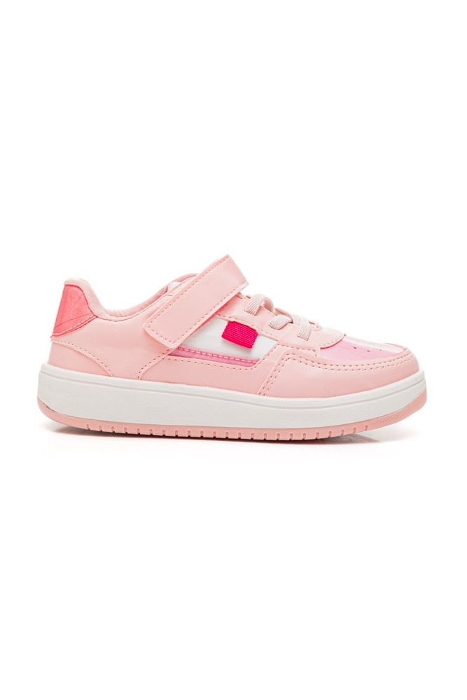 Tênis Camin Casual Juvenil Menina Velcro 3519 Rosa