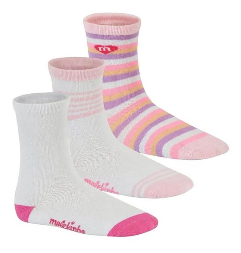 Kit-De-Meias-3-Pares-Cano-Curto-Infantil-Menina-Molekinha-2599.2-Sortido