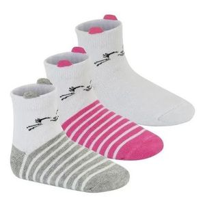 Kit De Meias 3 Pares Cano Curto Infantil Menina Molekinha 2799.1 Sortido