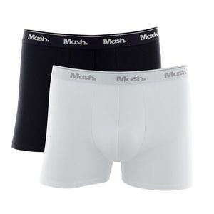 Kit Com 2 Cuecas Boxer Basic Mash Cotton 110.04 Branco