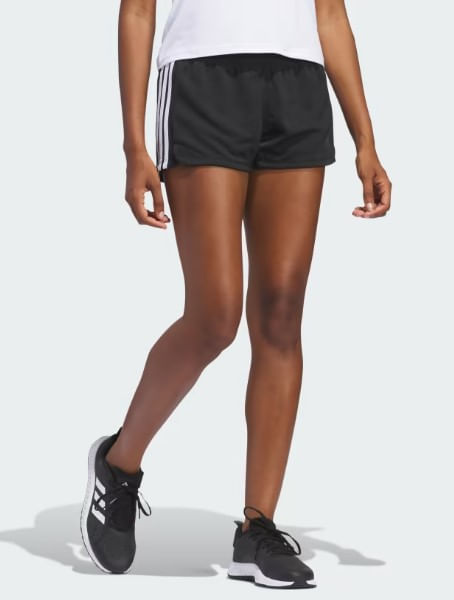 Shorts-Esportivo-Feminino-Malha-Adidas-Pacer-3-Stripes-Preto