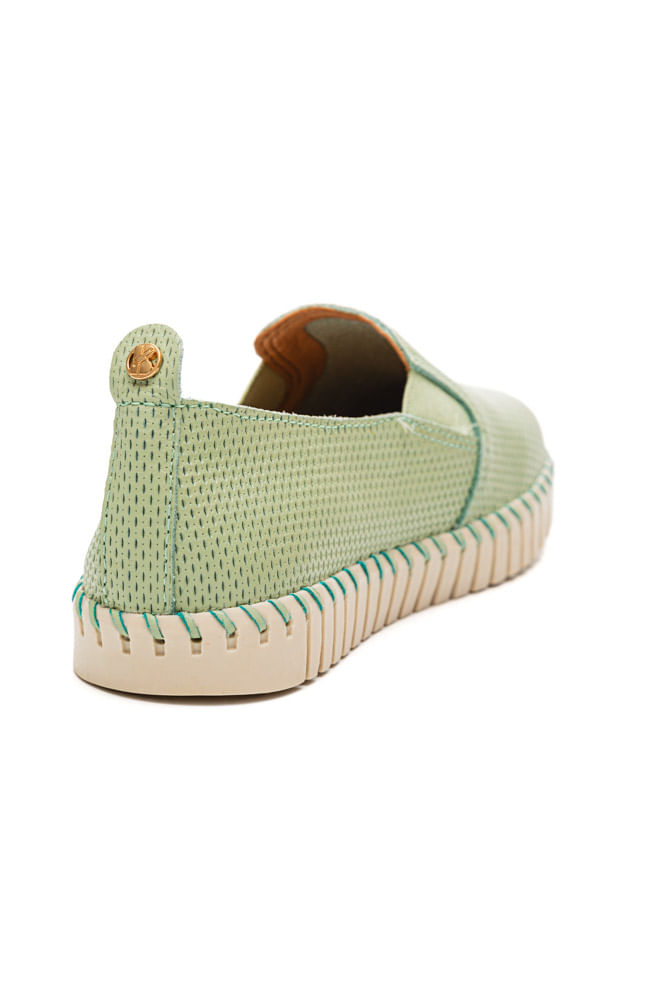 Tenis-Bottero-Slip-On-Feminino-Twister-Couro-354326-Verde-Claro