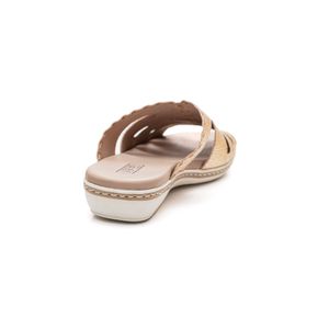 Chinelo J.Gean Conforto Feminino Couro Fw0002-02 Ouro