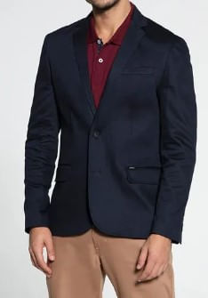 Blazer-Masculino-Docthos-Slim-Sarja-Liso-609-119042-Azul
