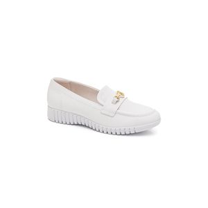 Sapato Comfortflex Mocassim Feminino Em Couro 2376402-01 Branco