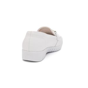 Sapato Comfortflex Mocassim Feminino Em Couro 2376402-01 Branco