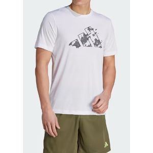 Camiseta Adidas Treino Estampada Essentials Seasonal Ij9603 Branco