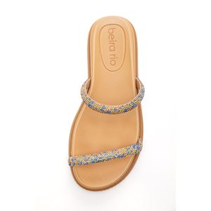 Chinelo Beira Rio Rasteira Feminina Strass 8488.105.26530new Azul