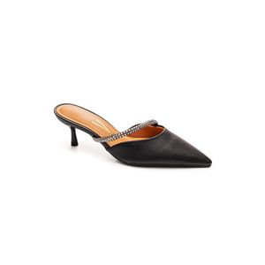 Tamanco Vizzano Salto Médio Feminino Strass 1420.105 Preto