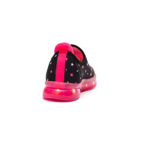 Tênis Novope Sem Cadarço Infantil Menina Led Preto