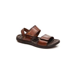 Sandália Pegada Masculina Em Couro Duna 133303-01 Marrom