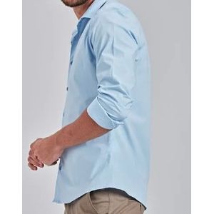 Camisa Docthos Masculina Manga Longa Slim Tricoline 119072 Azul Claro