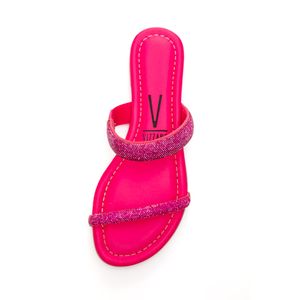 Chinelo Vizzano Rasteira Feminina Strass 6235.1189new Pink