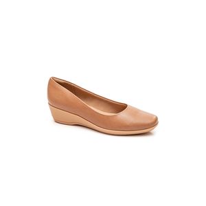 Sapato Piccadilly Anabela Feminino Conforto 143133 Bege