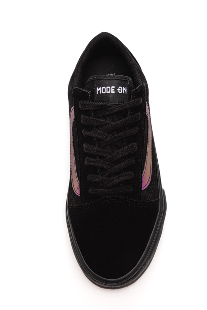 Tenis-Casual-Skatista-Feminino-Adulto-Mode-On-Bx2025-25-Preto