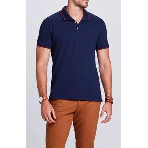 Camiseta Polo Docthos Masculina Lisa Algodão 640 119089   Marinho