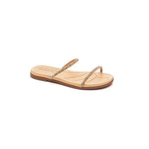 Chinelo Beira Rio Rasteira Feminina Tiras Com Strass 8507.106 Azul