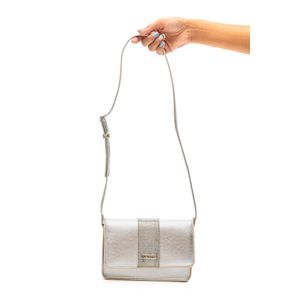 Bolsa Beira Rio Transversal Feminina Com Strass 80018.2 Prata