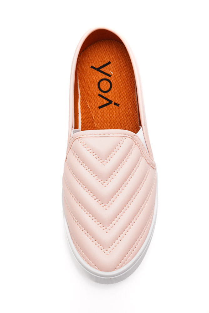 Tenis-Yoa-Slip-On-Feminino-Matelasse-L-Al488-Rosa