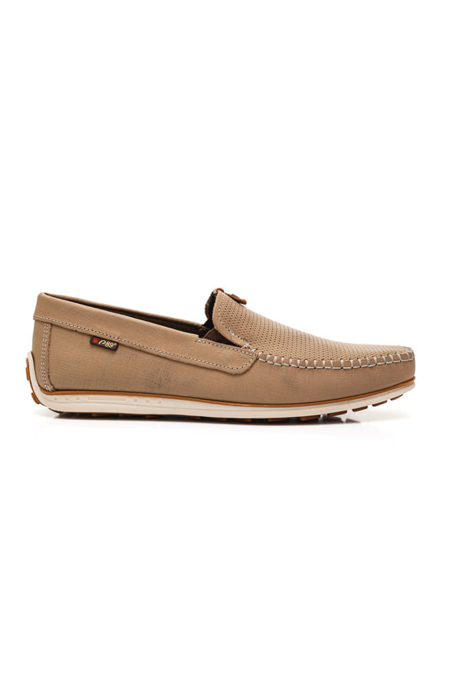 Mocassim Pegada Masculino Will Em Couro Preto 142002-06 Bege