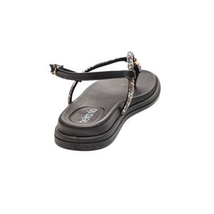 Sandalia Beira Rio Rasteira Feminina Strass 8513.109 Preto