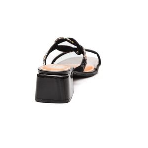 Tamanco Beira Rio Salto Baixo Feminino Strass  8423.229 Preto