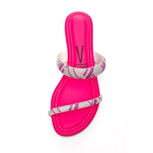 Chinelo Vizzano Rasteira Feminina Strass 6235 Pink