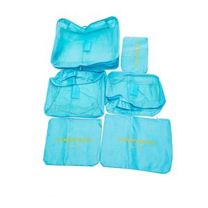 Kit Organizador De Bagagem Viagem 6 Peças Luxcel OR15023PK  Azul Claro