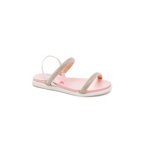 Sandália Molekinha Rasteira Infantil Menina Strass 2312.253 Off-White