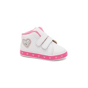 Tênis Molekinha Botinha Infantil Menina Brilho 2131.629 Branco