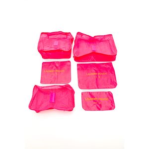 Kit Organizador De Bagagem Para Viagem Feminino Luxcel Pink