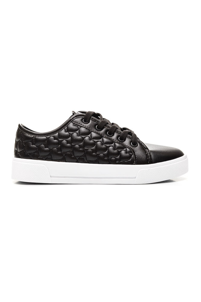 Tênis Yoá Casual Feminino Matelassê L-Al505 Preto