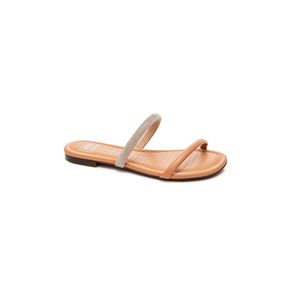 Chinelo Moleca Rasteira Feminina Strass 5429.443 Nude