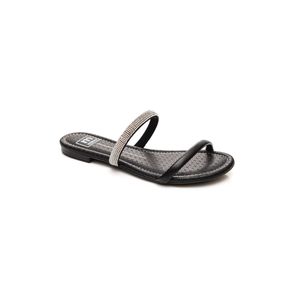 Chinelo Moleca Rasteira Feminina Strass 5429.443 Preto