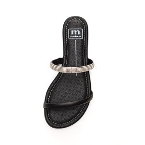 Chinelo Moleca Rasteira Feminina Strass 5429.443 Preto