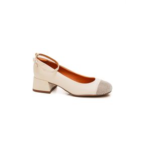 Sapato Vizzano Boneca Feminino Strass 1426.103 Off-White