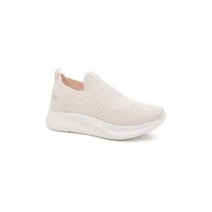 Tênis Via Marte Casual Feminino Tecido  Knit  23-19001-01 Off-White