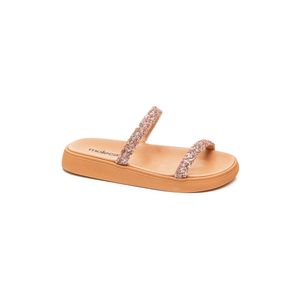 Chinelo Moleca Rasteira Feminino Strass 5469.118 Nude