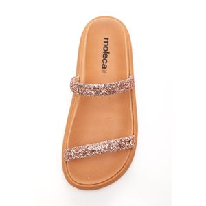 Chinelo Moleca Rasteira Feminino Strass 5469.118 Nude